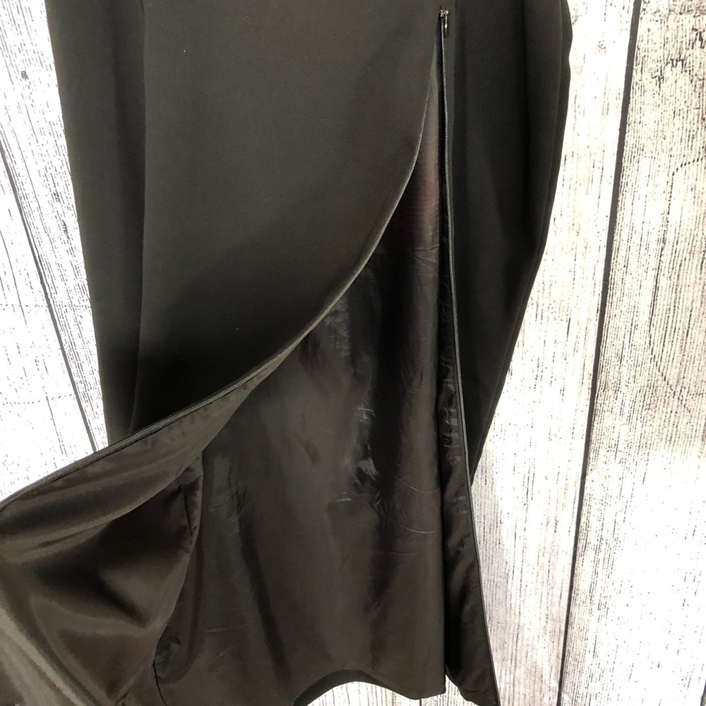 Cache Maxi Long Side Zipper Black Skirt Size 12 - Picture 2 of 7